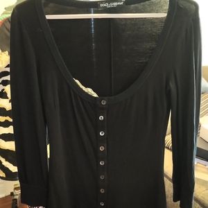 Dolce & Gabbana Viscose Black Long Sleeve Top Lace